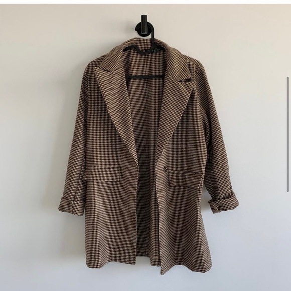 Shein Brown houndstooth blazer - Picture 4 of 8